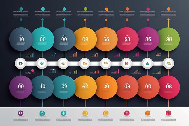 Wizualizacja danych biznesowych timeline ikony infograficzne zaprojektowane dla abstrakcyjnego szablonu tła element milowy nowoczesna technologia procesu diagramów