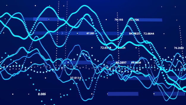 Zdjęcie wizualizacja dużych danych w grafiku giełdowym koncepcja grafiku inwestycyjnego rendering 3d