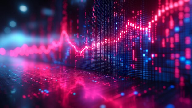 Wizualizacja technologii danych temat świetny projekt abstrakcyjne technologie cyfrowe tło dynamiczne tło wzór graficzny 3d modny generatywny AI