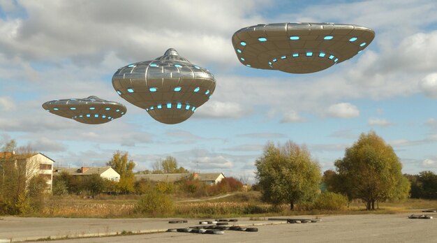 Wizualizacja UFO 3d renderowanie 3d