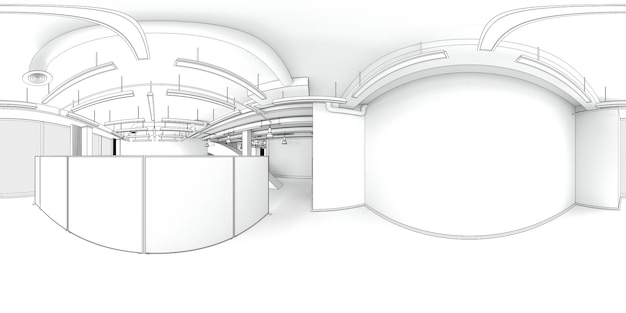 wizualizacja wnętrz panorama sferyczna ilustracja 3D render cg