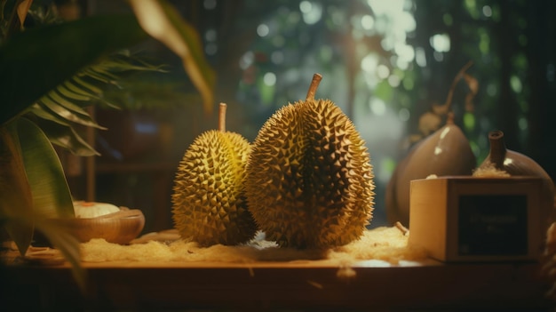 Wizualny album zdjęciowy z owocami durian pełen dojrzałych i pysznych chwil dla miłośników durianów