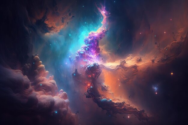 Zdjęcie wkrocz w bezkres kosmosu dzięki tej wspaniałej ilustracji odległej mgławicy