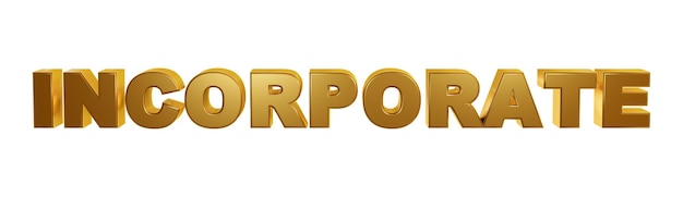 Włączenie złotego tekstu typografii logo nowoczesny 3d metaliczny błyszczący złoty efekt