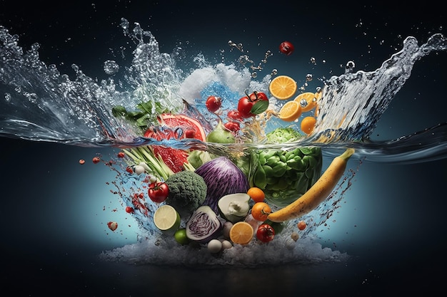 Właściwe odżywianie zestaw żywności dla zdrowego stylu życia Zdrowe odżywianie Owoce warzywa czysta woda organiczna Dieta Jedzenie kalorii Piękne ciało