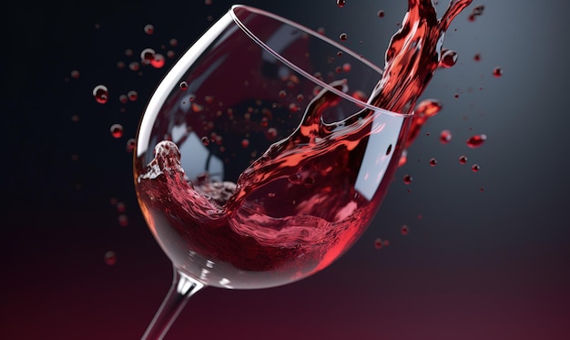 Wlewanie czerwonego wina do kieliszka na rustykalnym tle Wlać koncepcję winnicy alkoholu