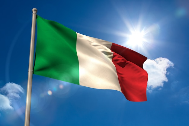 Włochy flaga państowowa na flagpole