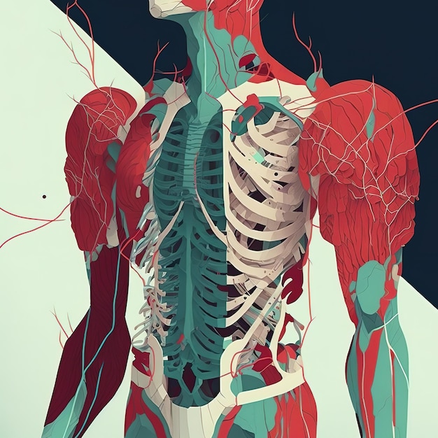 Włókna mięśniowe anatomiczne mięśnie na ilustracji ciała