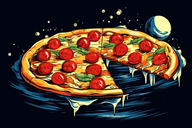 Włoska pizza wizerunek włoskiej kuchni pop art