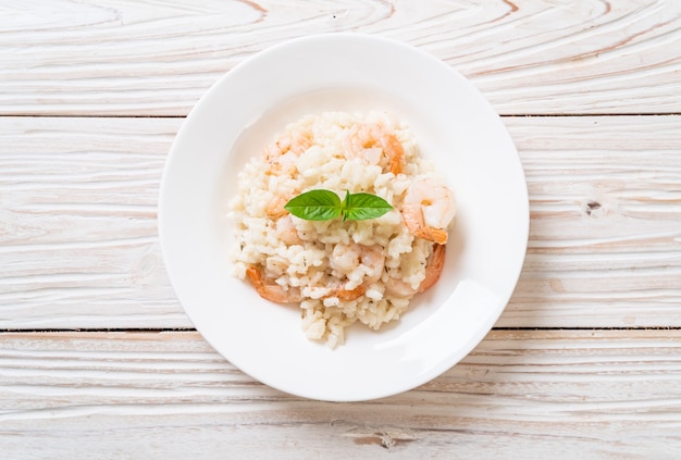 włoskie risotto z krewetkami