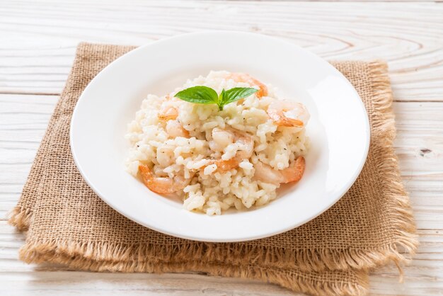 włoskie risotto z krewetkami