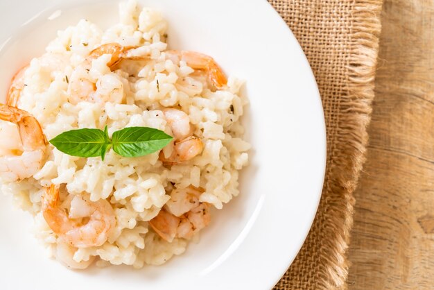 włoskie risotto z krewetkami