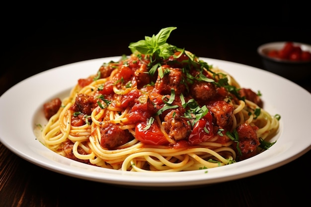 Włoskie spaghetti z kiełbaską