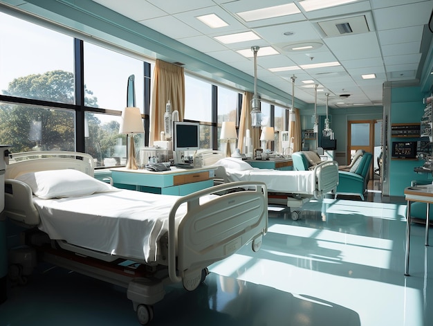wnętrze komór nowoczesnego szpitala Generative AI