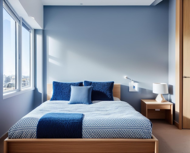 wnętrze nowoczesnej sypialni z dużym oknem architektura mieszkania komfort sypialni łóżka