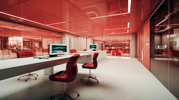 Wnętrze Puste Nowoczesne Loft Biuro otwarte przestrzeń nowoczesne biuro nagrania