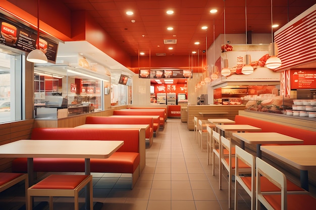 Wnętrze restauracji sieci fast food