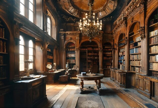 Wnętrze starej biblioteki