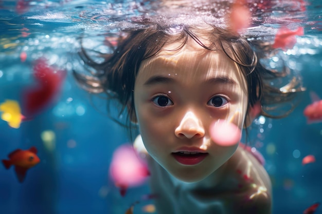 Woda rekreacyjna pływanie niebieski basen letni dzieciństwo osoby kaukazyjskie wakacje pod wodą