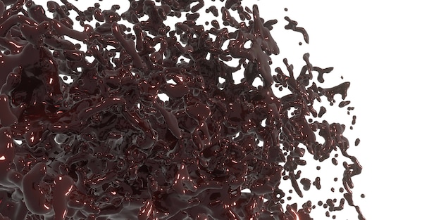 Woda spada czekolada krople plusk czekolady kawa kakao ilustracja 3d