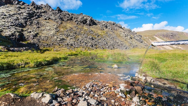 Woda Ze źródła W Landmannalaugar Na Islandii