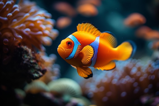 Wodna harmonia Wibrujące ryby podwodny świat pokojowe życie morskie.