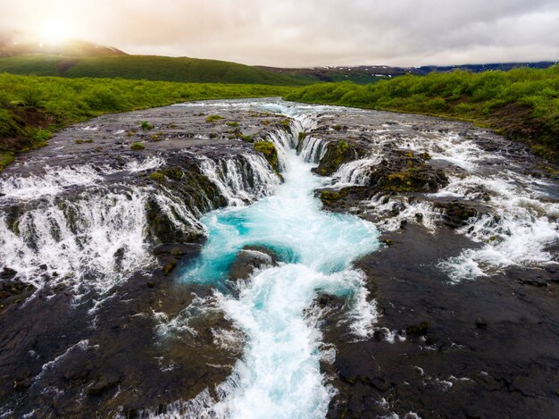 Wodospad Bruarfoss W Brekkuskogur, Islandia.