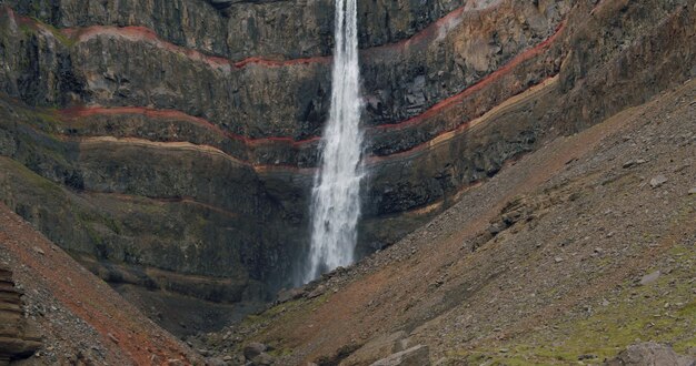 Wodospad Hengifoss Wschodnia Islandia Zbliżenie