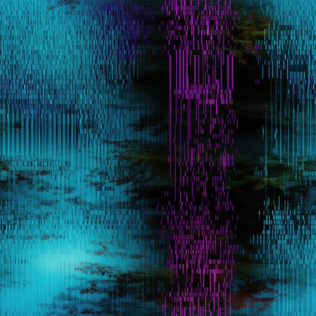 Zdjęcie wodospad kodu binarnego o żywych barwach