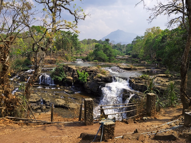 Wodospad w dżungli, Laos