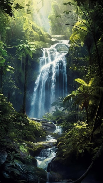Wodospad w dżungli