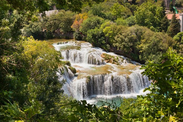 Wodospady Krka w Parku Narodowym w Dalmacji, Chorwacja