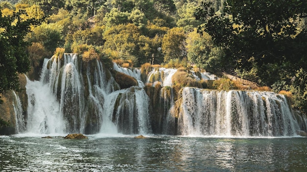 Wodospady w Parku Narodowym Krka w Chorwacji