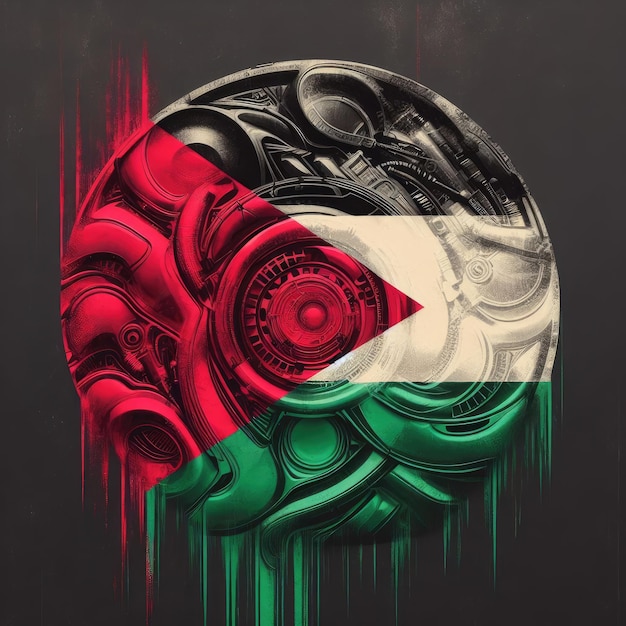 Wojna między Izraelem a Palestyną Flaga Izraela gwiazda Dawida symbol wojny bombardowanie Palestyny izraelskiej