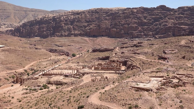 Wokół Zamku Krzyżowców w El Habis w Petra Jordan Światowego Dziedzictwa UNESCO