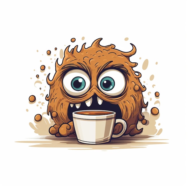 Zdjęcie wolne wektorowe logo kawy potwora