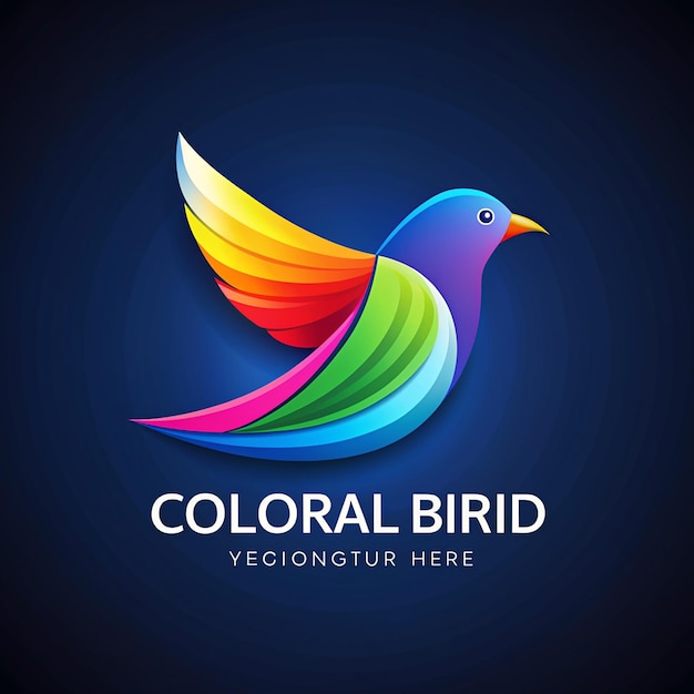 Wolny wektor kolorowa ilustracja ptaka gradient ptak kolorowe logo gradient wektor