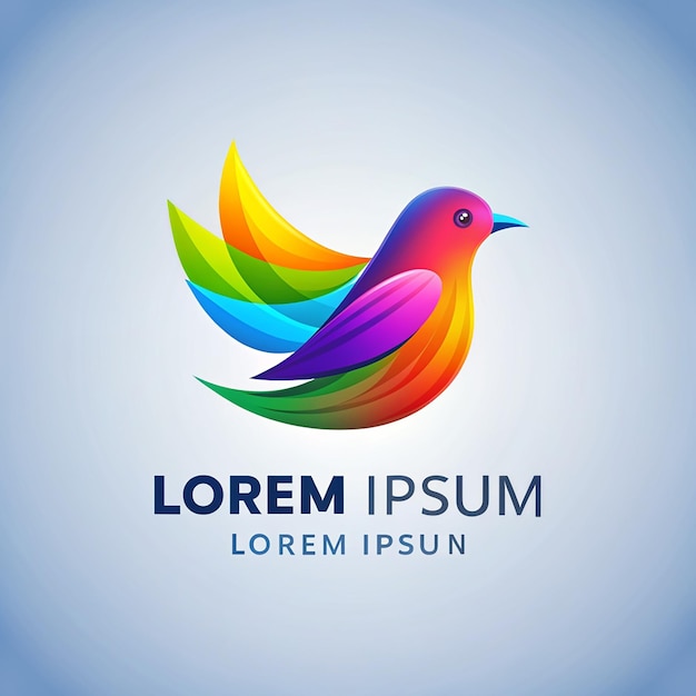 Wolny wektor kolorowa ilustracja ptaka gradient ptak kolorowe logo gradient wektor