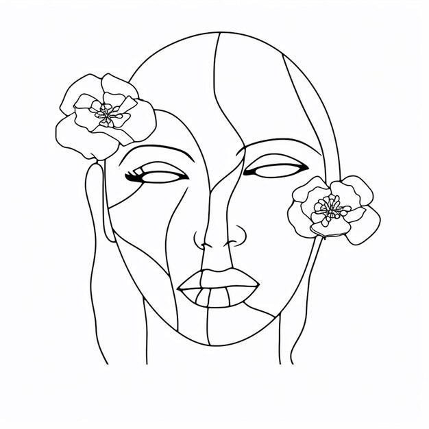 Zdjęcie wolny wektor ręcznie narysowana kobieta z kwiatami ilustracja