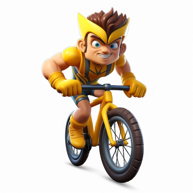 Wolverine jeździ na rowerze 3d Render Character Design