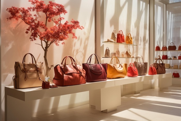 Women Bag Store Natural Light Generative AI