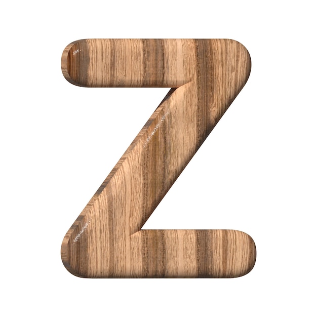 Zdjęcie wooden letter c on a white background 3d rendered with brown wood texture 3d illustration