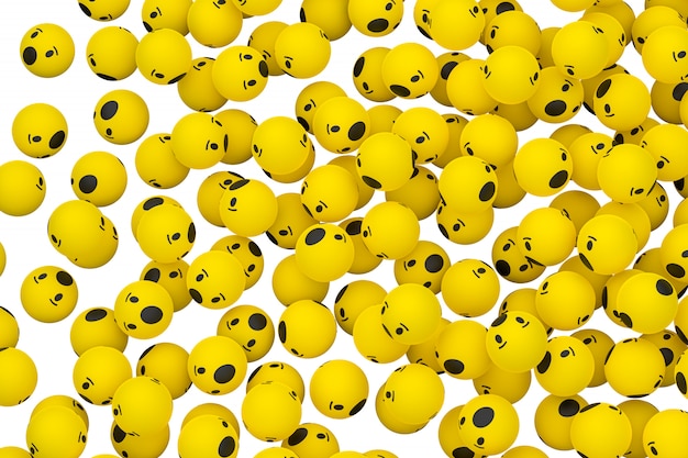 Wow Facebook Emoji 3d Renderowania Tła, Symbol Balon Mediów Społecznych