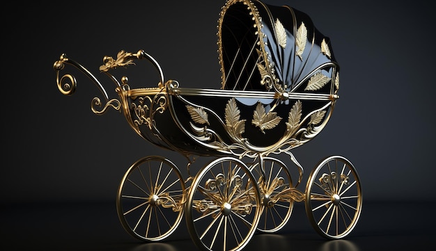 Wózek dziecięcy wózek dzieci luksusowy gondola obraz ai generowane sztuki