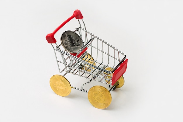 Wózek na zakupy z kołami Bitcoin