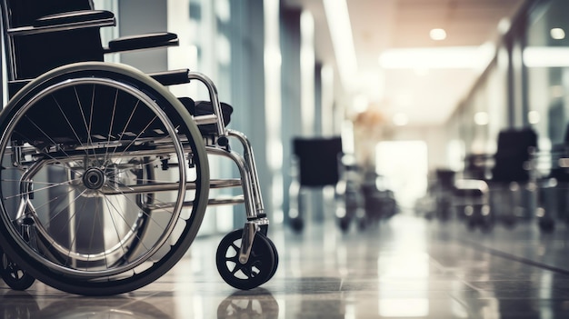 Wózki inwalidzkie w szpitalu z miejscem do kopiowania na obszarze