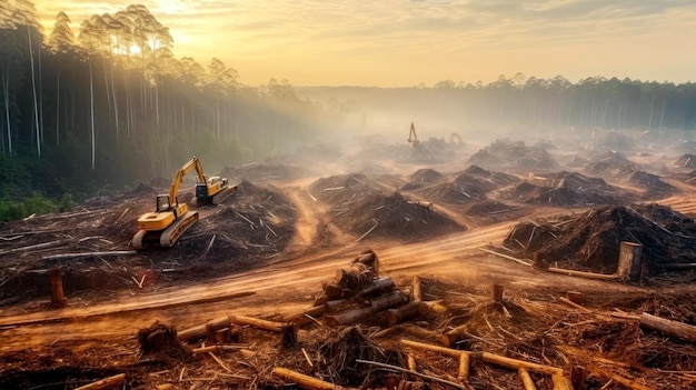Wpływ na środowisko Ekstensywne wylesianie powoduje nieodwracalne szkody w środowisku, zakłócając siedliska, uwalniając emisje dwutlenku węgla i zaostrzając zmiany klimatyczne