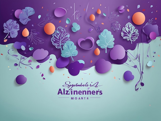 Wrzesień to szablon tła światowego miesiąca choroby Alzheimera Tło koncepcji wakacji