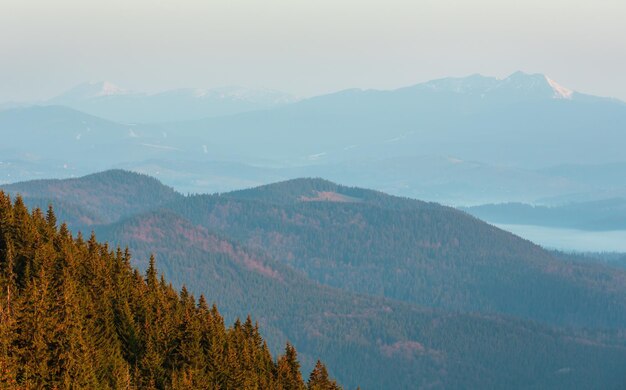 Wschód Słońca Wiosna Karpaty