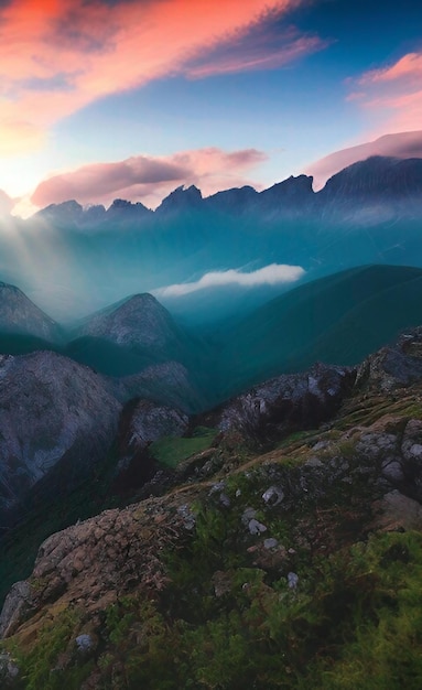 Zdjęcie wschód słońca zachód słońca tle natura